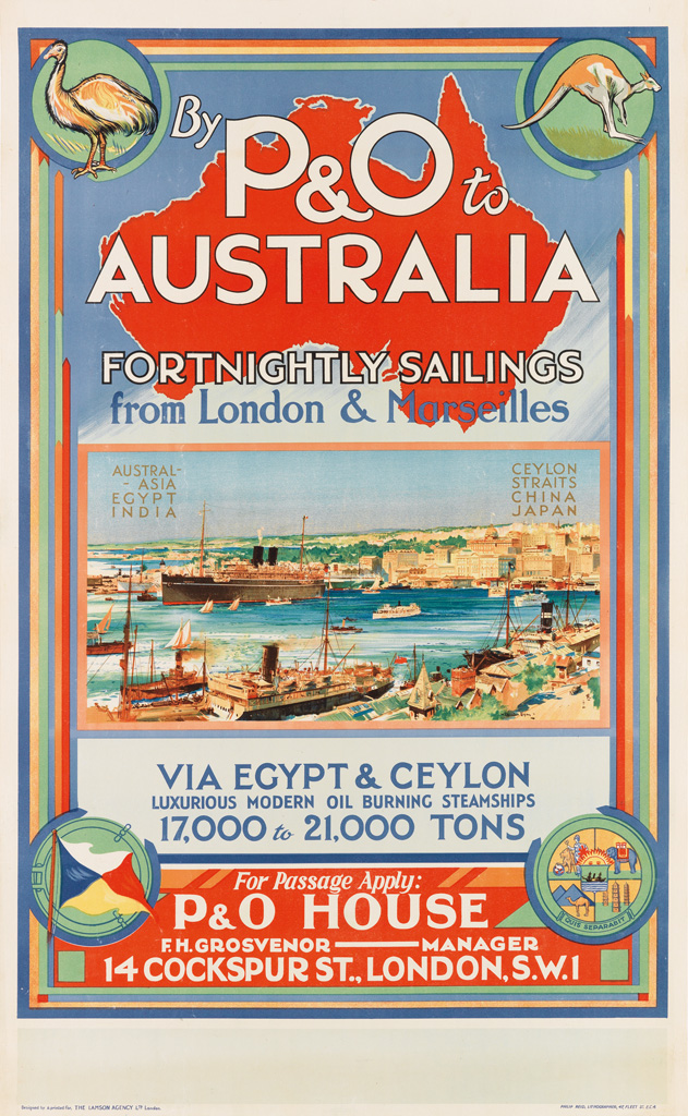 CHARLES DIXON (1872-1934). BY P & O TO AUSTRALIA. Circa 1915. 39x24 inches, 101x62 cm. Philip Reid, London.
